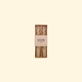 Set de 2 bougies courtes torsadées beige