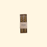 Set de 2 bougies courtes torsadées kaki