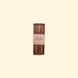 Set de 2 bougies courtes torsadées marron