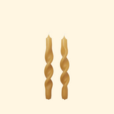 Bougie Torsadée Twist - Set de 2 | Golden Yellow
