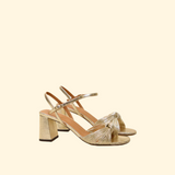 Sandales n°640 Cuir craquelé Or Blanc