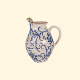 Pichet de décoration 16x12x19 cm Beige Céramique Fleurs