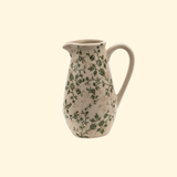 Pichet de décoration 16x12x22 cm Vert Beige Céramique Fleurs