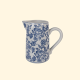 Pichet de décoration 21x13x21 cm Blanc Bleu Céramique