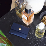 PORTE-CARTES COQUILLAGE BLEU MARINE