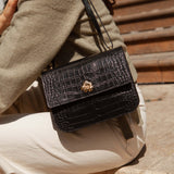 SAC ADÈLE CROCO NOIR