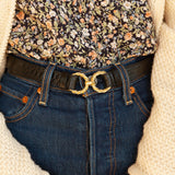 CEINTURE AIMÉE CROCO NOIR