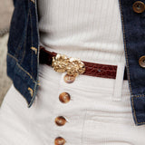CEINTURE ADÈLE CROCO CHOCOLAT