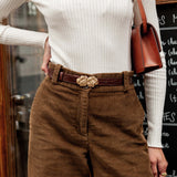 CEINTURE ADÈLE CROCO CHOCOLAT