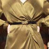 CEINTURE ADÈLE CROCO NOIR