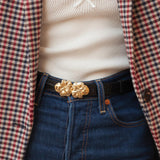 CEINTURE ADÈLE CROCO NOIR