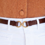 CEINTURE AIMÉE CROCO CHOCOLAT