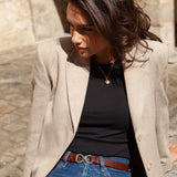 CEINTURE AIMÉE CROCO CHOCOLAT