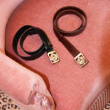CEINTURE JULIETTE CROCO CHOCOLAT