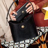 GRAND PORTEFEUILLE LÉNA LÉZARD NOIR