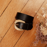 GRANDE CEINTURE STRIÉE NOIRE