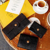 GRAND PORTEFEUILLE LÉNA LÉZARD NOIR