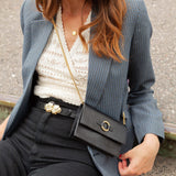 POCHETTE MONA LÉZARD NOIR