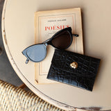 PORTE-CARTES ADÈLE CROCO NOIR