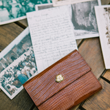 PORTEFEUILLE ADÈLE LÉZARD CAMEL