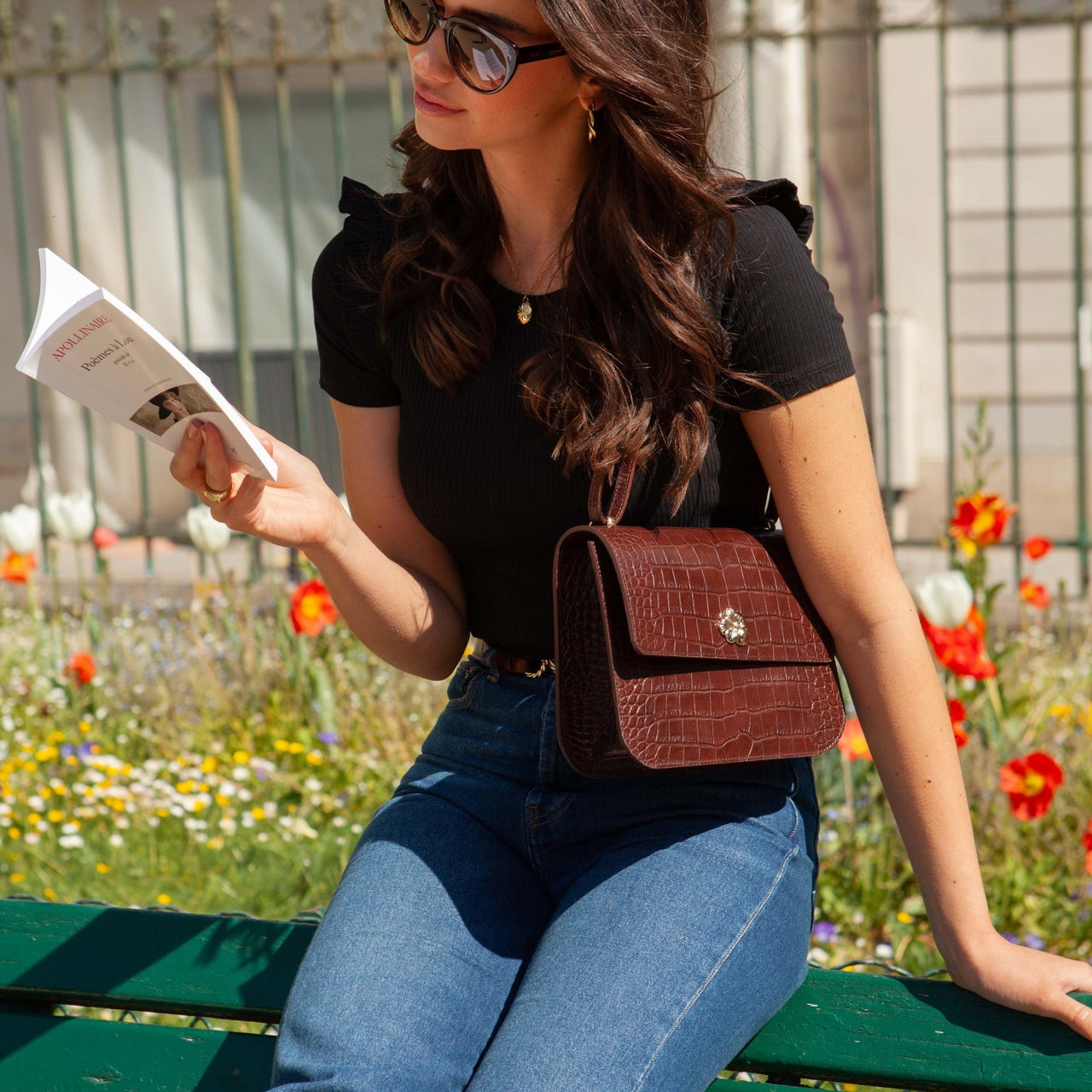 SAC ADÈLE CROCO CHOCOLAT