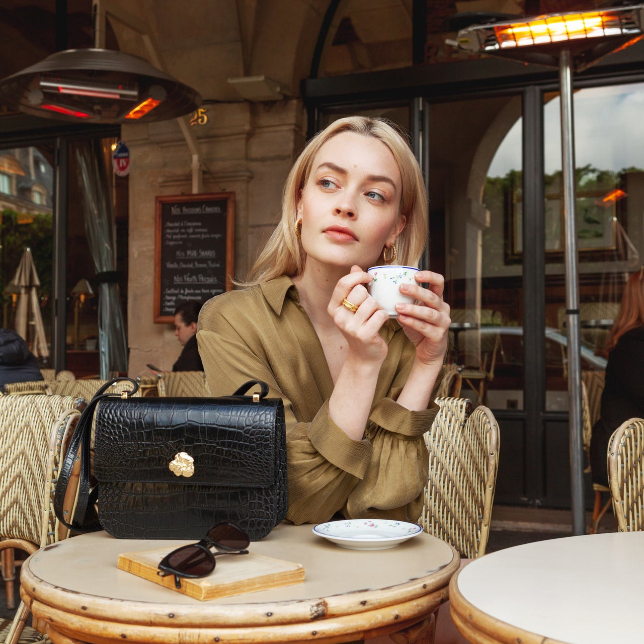 SAC ADÈLE CROCO NOIR