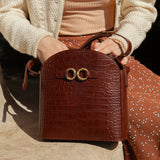 SAC AIMÉE CROCO CHOCOLAT