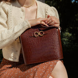 SAC AIMÉE CROCO CHOCOLAT