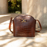 SAC AIMÉE CROCO CHOCOLAT