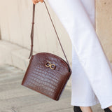 SAC AIMÉE CROCO CHOCOLAT