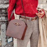 SAC AIMÉE CROCO CHOCOLAT