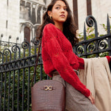 SAC AIMÉE CROCO CHOCOLAT