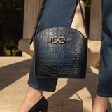 SAC AIMÉE CROCO NOIR