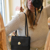SAC MINI ADÈLE CROCO NOIR