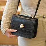 SAC MINI ADÈLE CROCO NOIR
