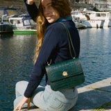 SAC ADÈLE CROCO VERT SAPIN