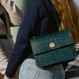 SAC ADÈLE CROCO VERT SAPIN
