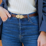 CEINTURE ADÈLE CROCO CHOCOLAT