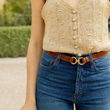 CEINTURE AIMÉE CROCO CAMEL