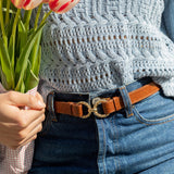 CEINTURE AIMÉE CROCO CAMEL
