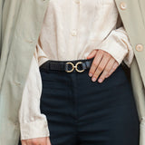 CEINTURE AIMÉE CROCO NOIR
