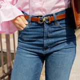 PETITE CEINTURE OLYMPE CROCO CAMEL