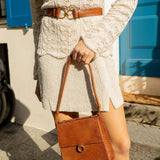 GRANDE CEINTURE OLYMPE CROCO CAMEL