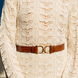 GRANDE CEINTURE OLYMPE CROCO CAMEL