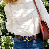 GRANDE CEINTURE OLYMPE CROCO CHOCOLAT