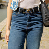 GRANDE CEINTURE OLYMPE CROCO NOIR