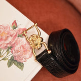 CEINTURE ROSIE CROCO NOIR