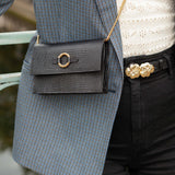 POCHETTE MONA LÉZARD NOIR