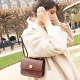 SAC MINI ADÈLE CROCO CHOCOLAT