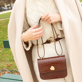 SAC MINI ADÈLE CROCO CHOCOLAT